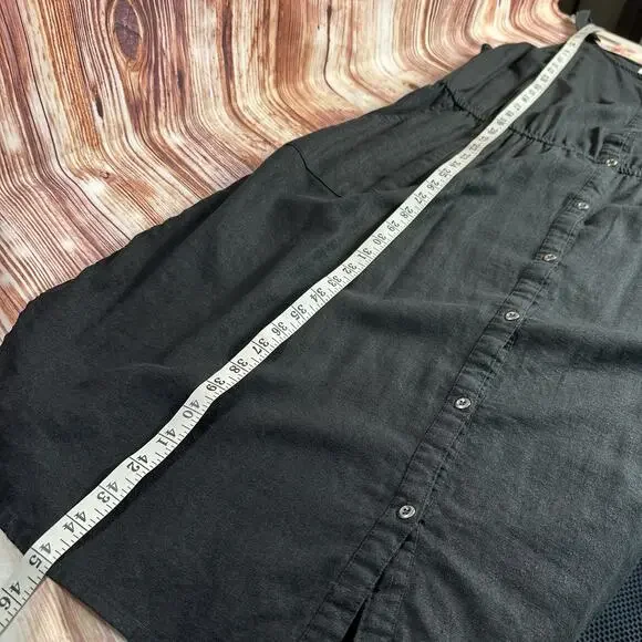 Old Navy BLACK JACK Sz X Large Linen Blend Button Front Sleeveless Maxi Sundress - Picture 5 of 8